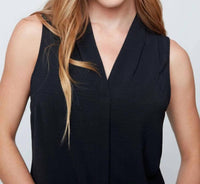 Renuar - Woven Sleeveless V-neck Blouse