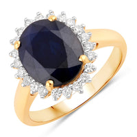 Diana M Jewels - Women's Oval Natural Blue Sapphire Fashion Ring (4.63 Ct) - Statement