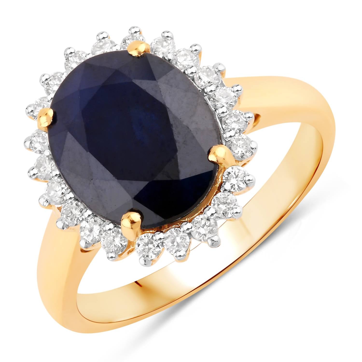 Diana M Jewels - Women's Oval Natural Blue Sapphire Fashion Ring (4.63 Ct) - Statement