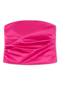 Ganni - Duchesse Satin Bandeau Top