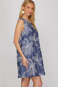 She + Sky - Sleeveless Woven Embroidered Mini Dress