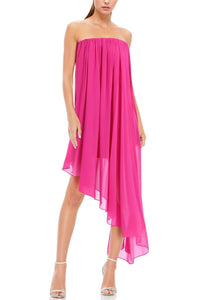 One33 Social - Strapless Tent Silhouette Floral Midi Dress