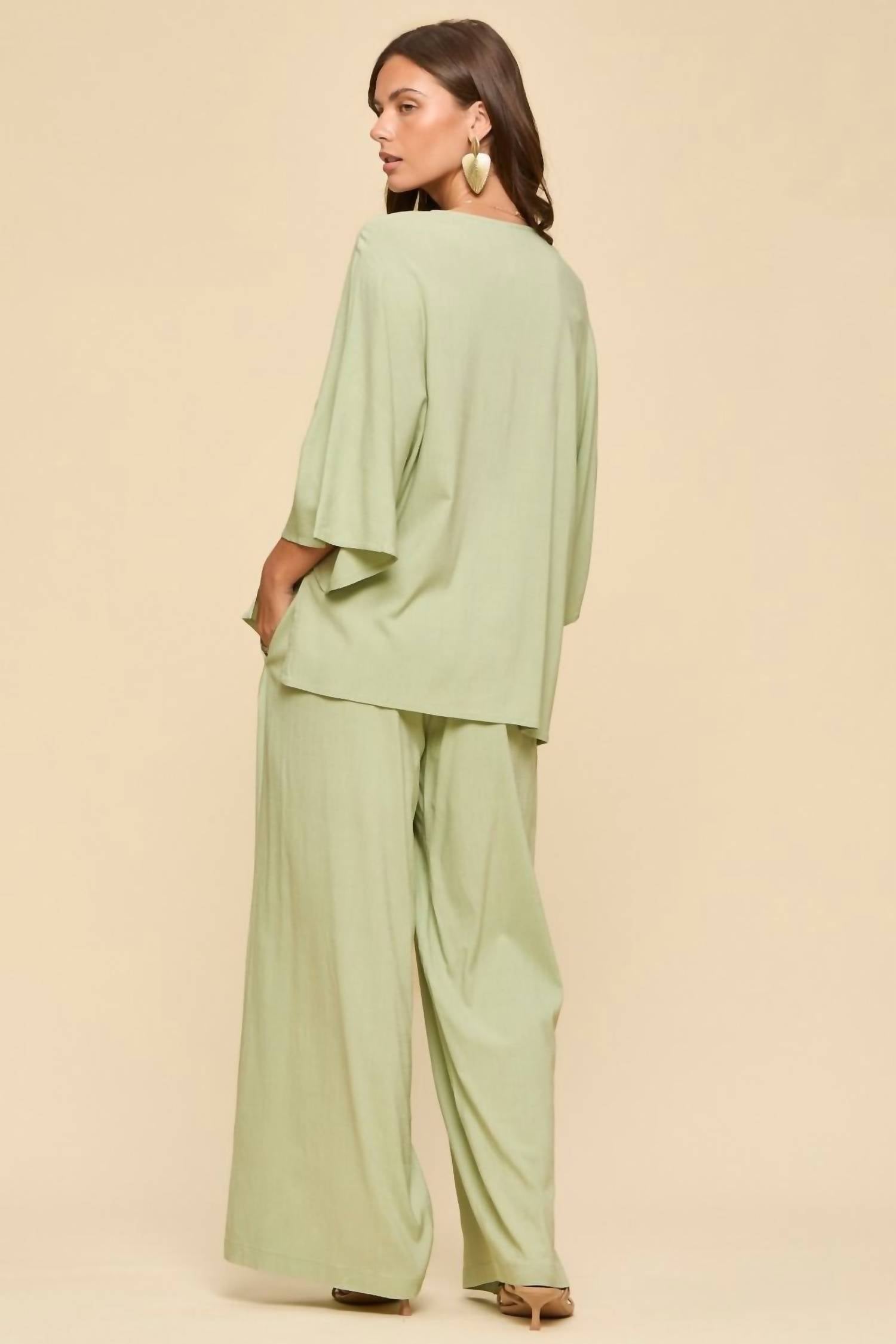 Dear Scarlett Relaxed And Refined Vista Set in sage - women's sleepwear - alternate view