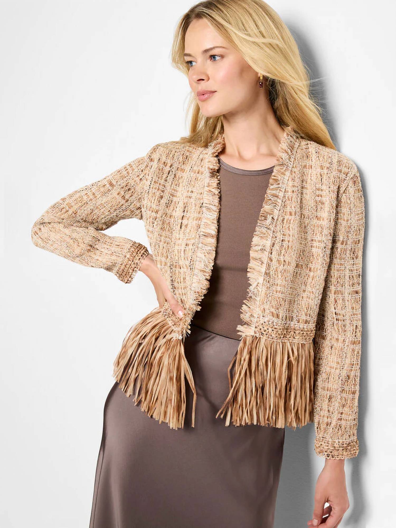 Nic + Zoe - Isadora Iconic Cork Fringe Knit Jacket