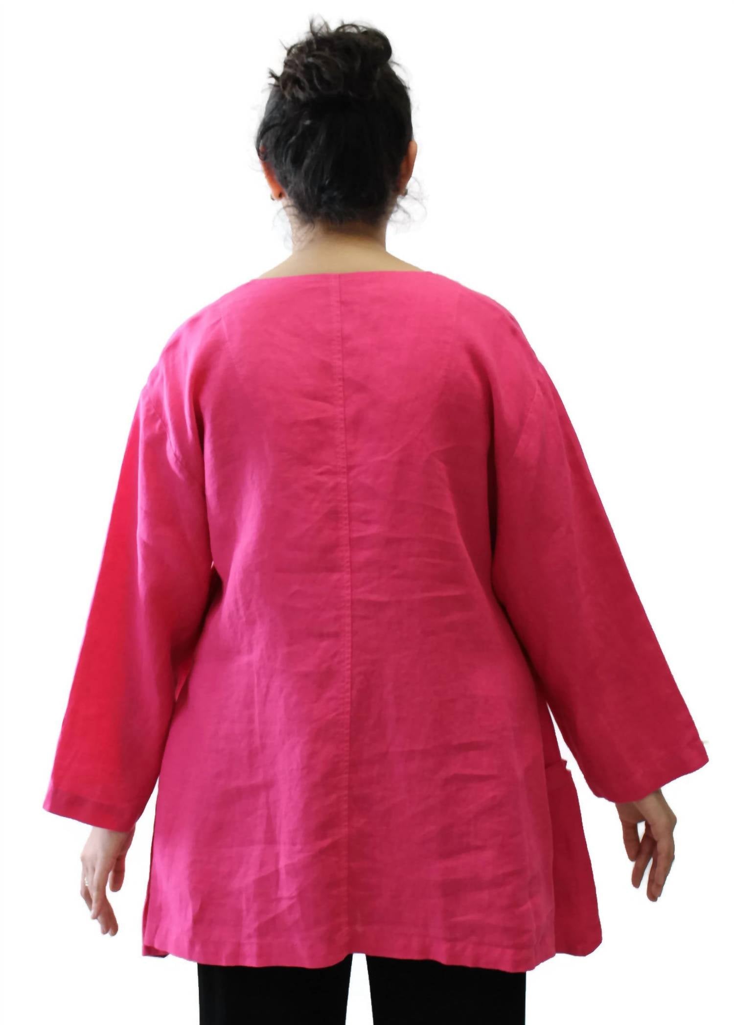 Mosaic - V-neck Pocket Linen Top
