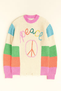 Bibi - 3D Chunky Thread Striped Sweater Top