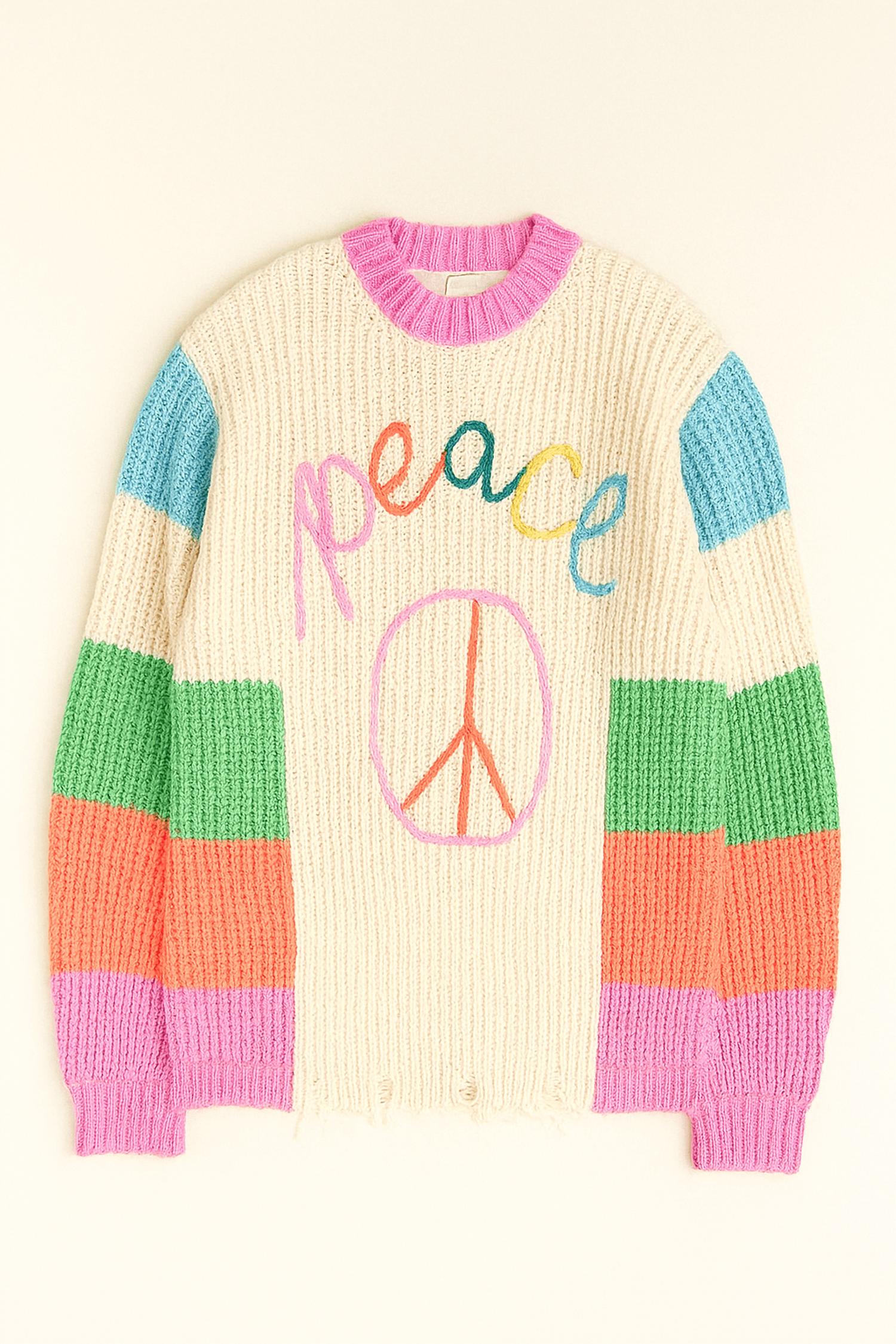 Bibi - 3D Chunky Thread Striped Sweater Top