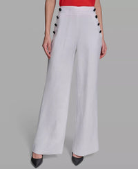 Karl Lagerfeld - Linen-blend Wide-leg Sailor Pants