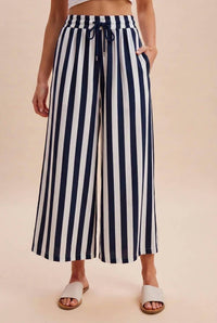 Anniewear - Striped Wideleg Pants