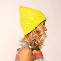 Hurray Women's Cashmere Sailor Beanie in golden - women's hat - detail view