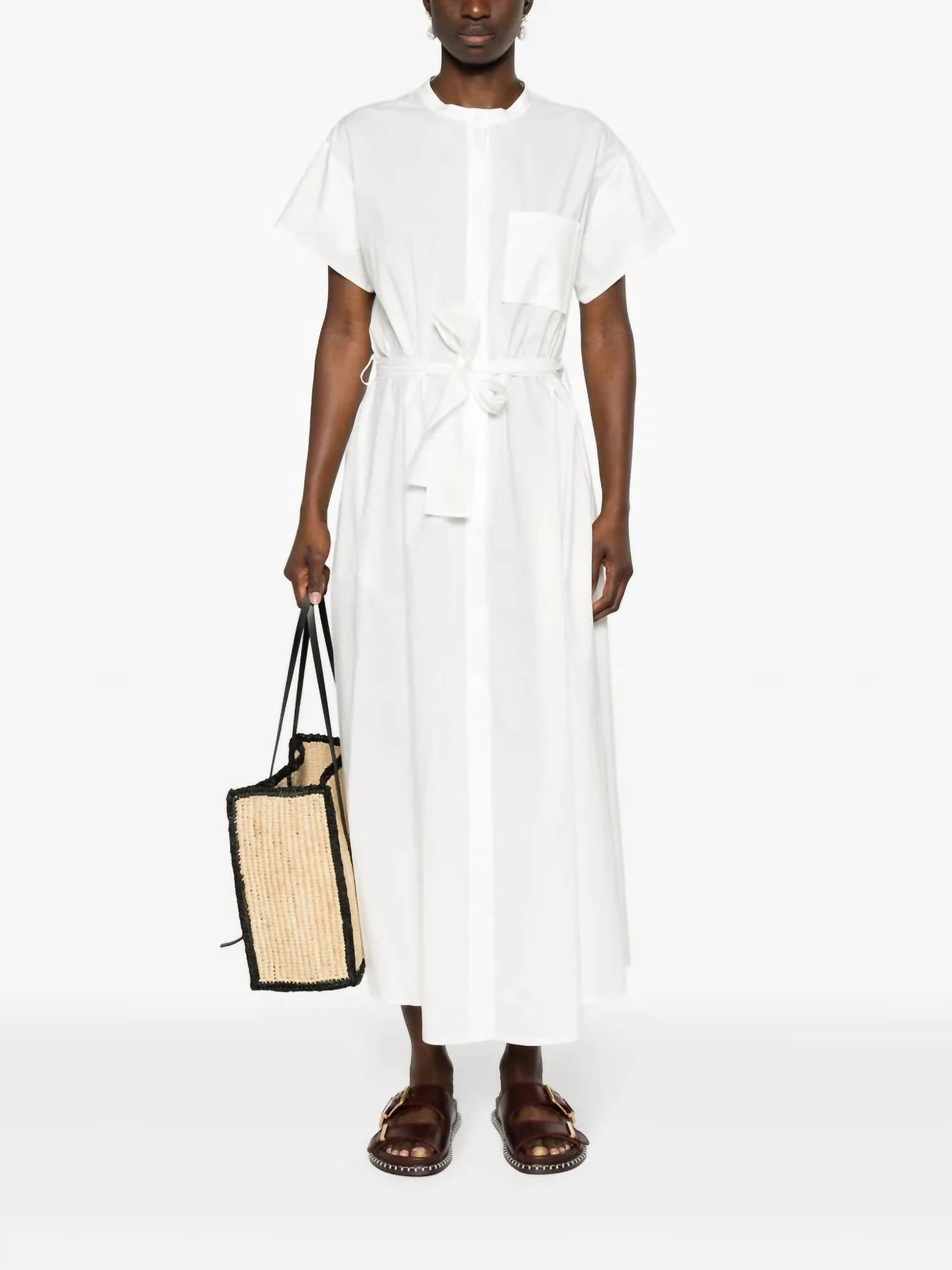 forte forte Cotton Poplin Belted Dress in white - women's dress