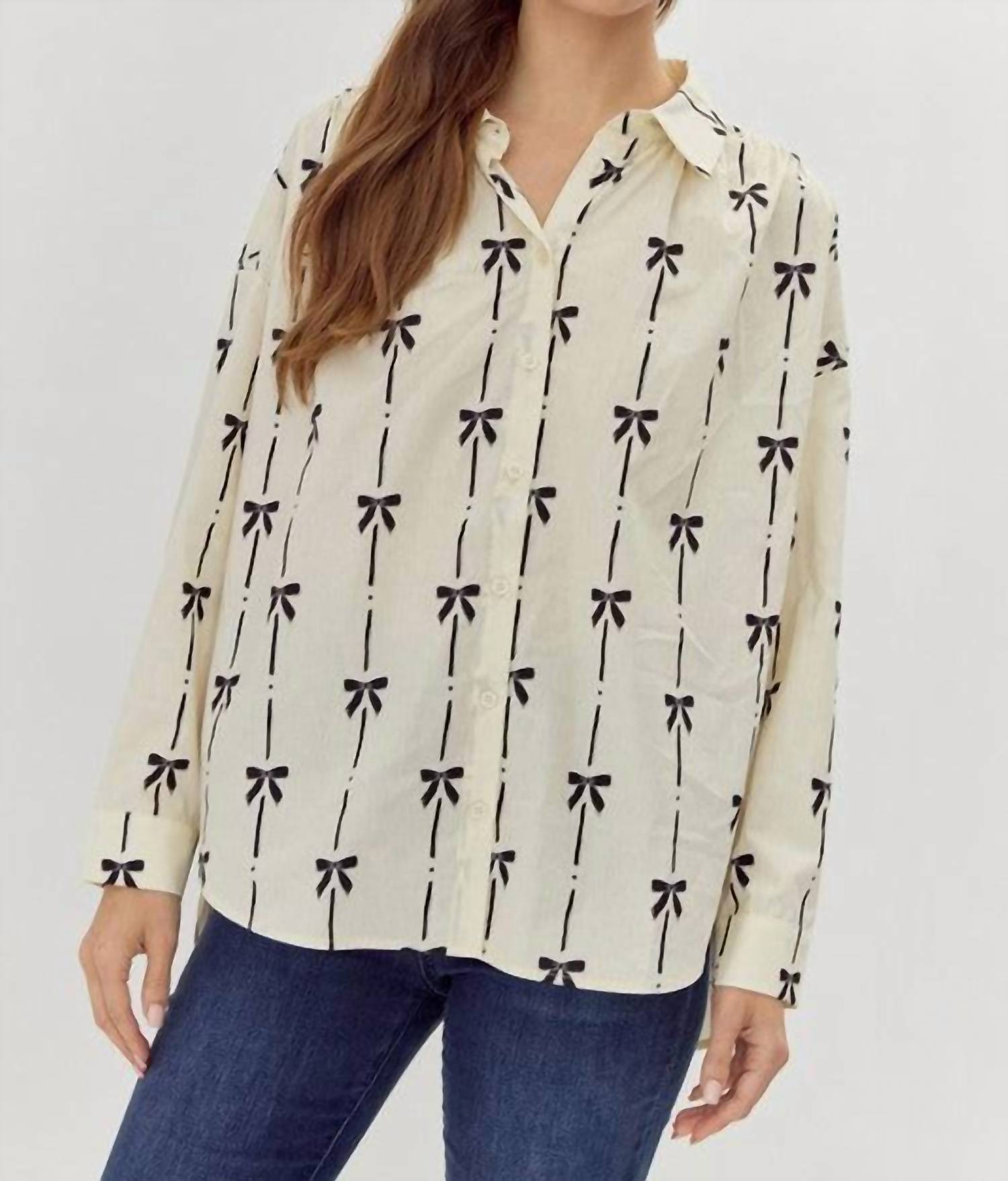 Jodifl - Bow Button-up Shirt