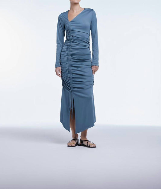 Dāl The Label - Ruched Asymmetric Midi Dress