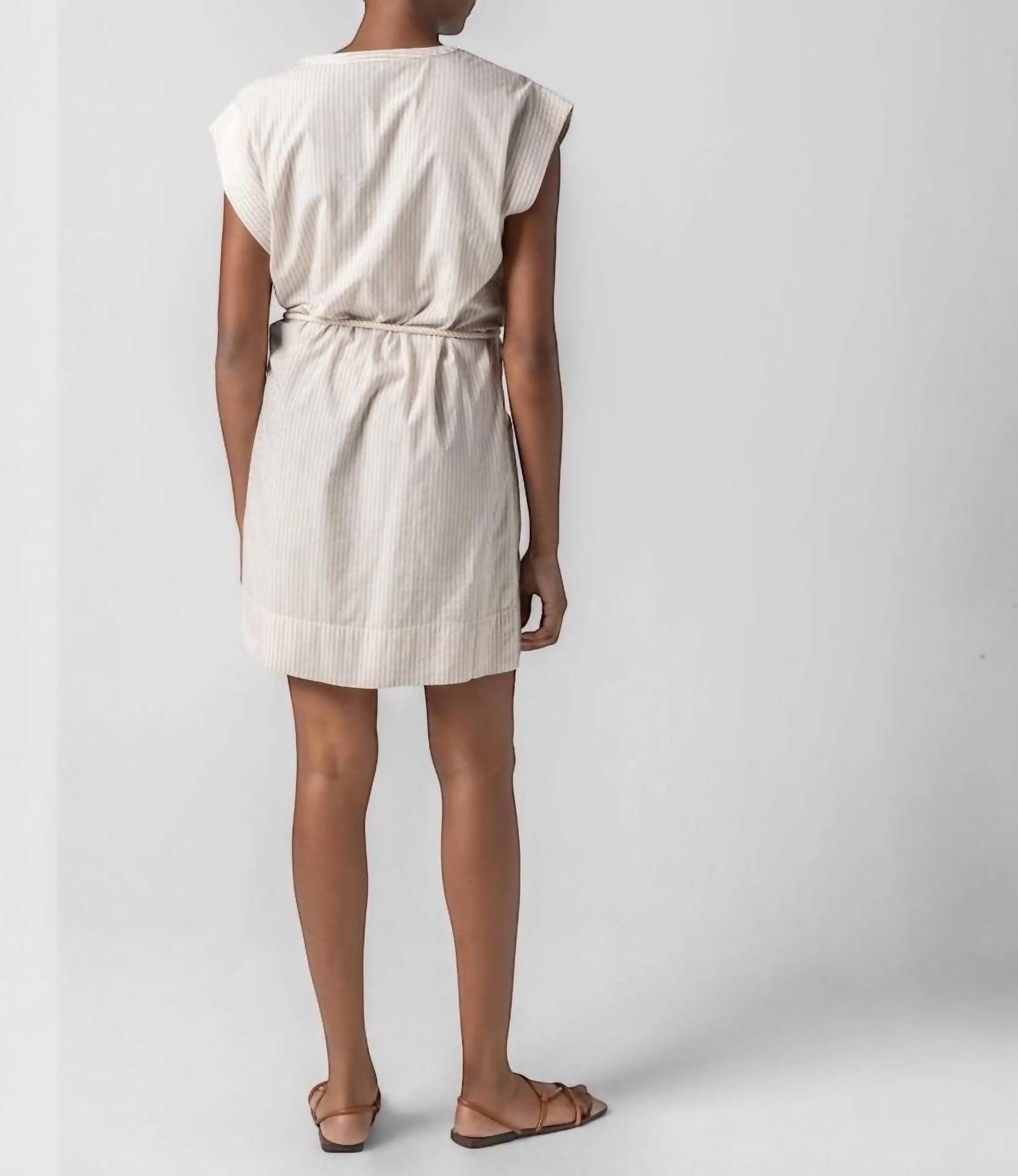 Lilla P - Striped Split Neck Dress