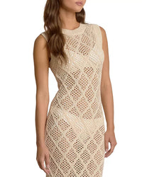 ELAN Lucia Crochet Maxi Dress Swim Cover Up in natural - women's swimwear - view 4