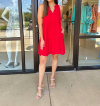 Joy Joy - Trim Tier Halter Mini Dress