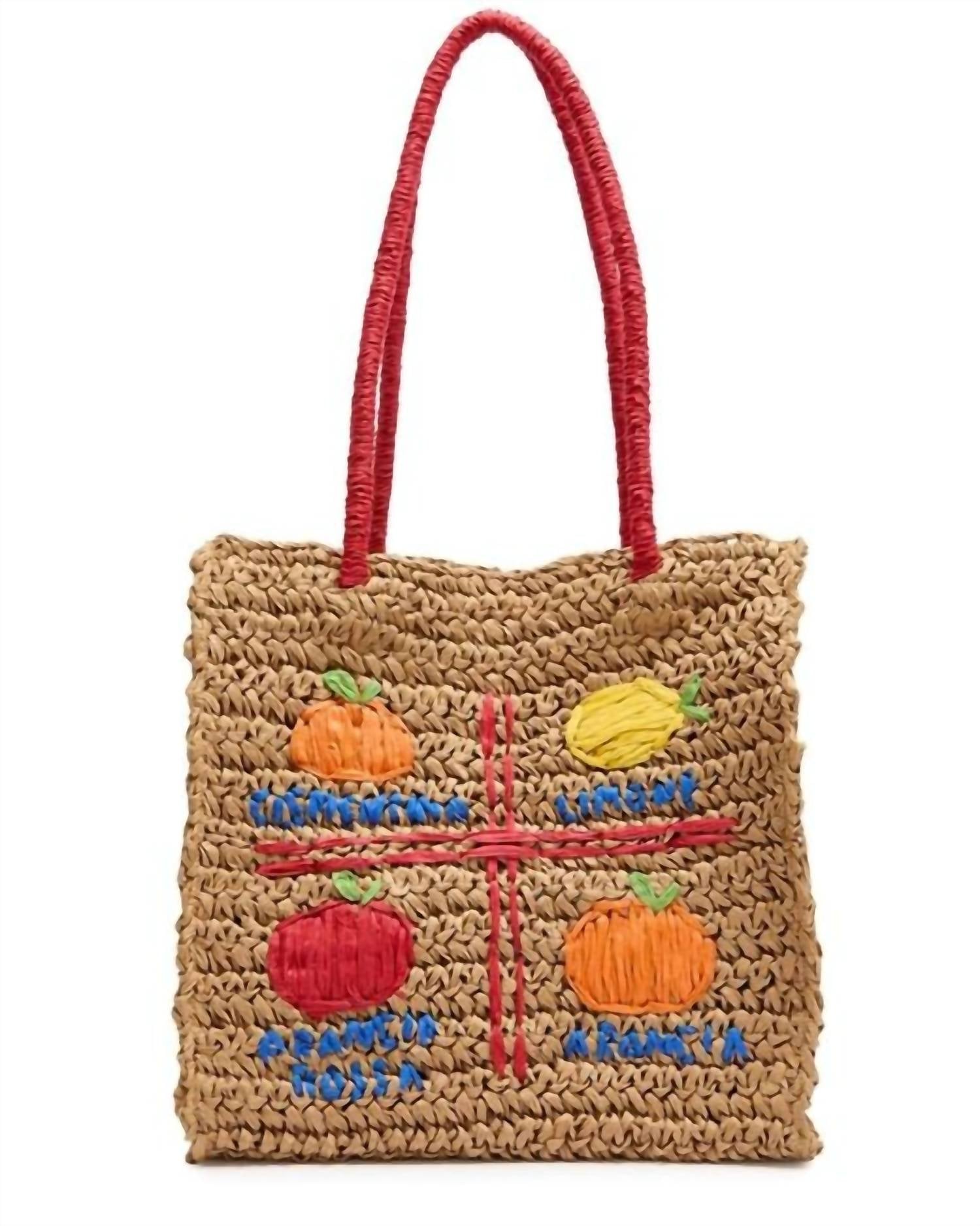 Damson Madder - Women's Fruity Raffia Bag