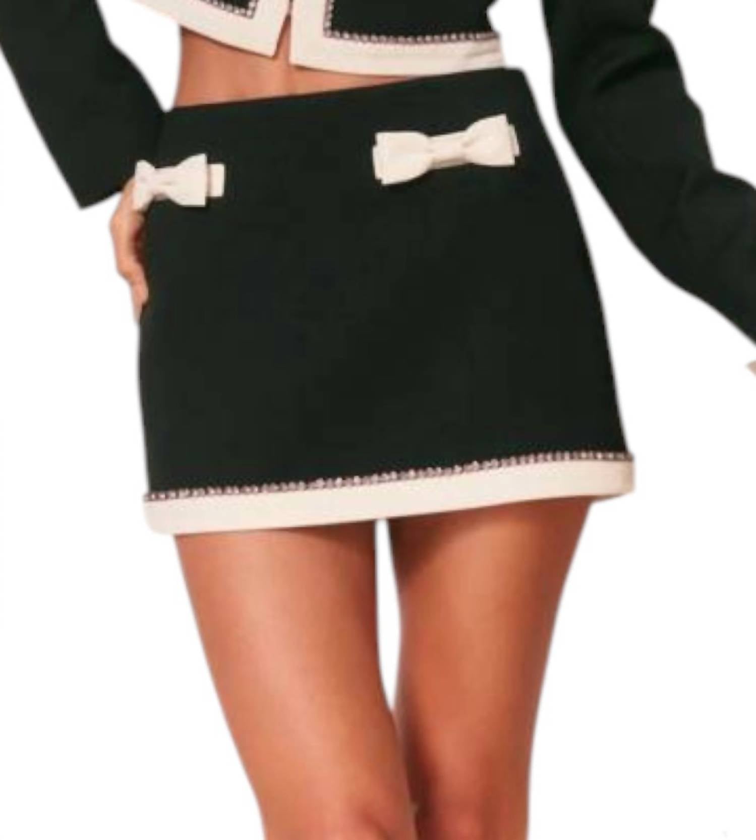 Loveshackfancy - Edeness Bow Embellished Mini Skirt