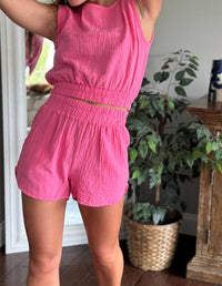 Bobi - Elastic Waist Pocket Beach Short