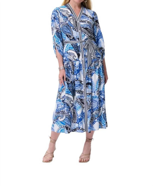 Joseph Ribkoff - Paisley Dress With Shoulder Shirring