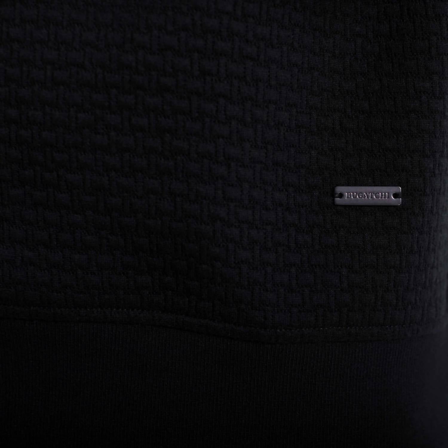 Bugatchi Uomo Textured 1/4 Zip Knit Pullover in black - men's sweater - view 6