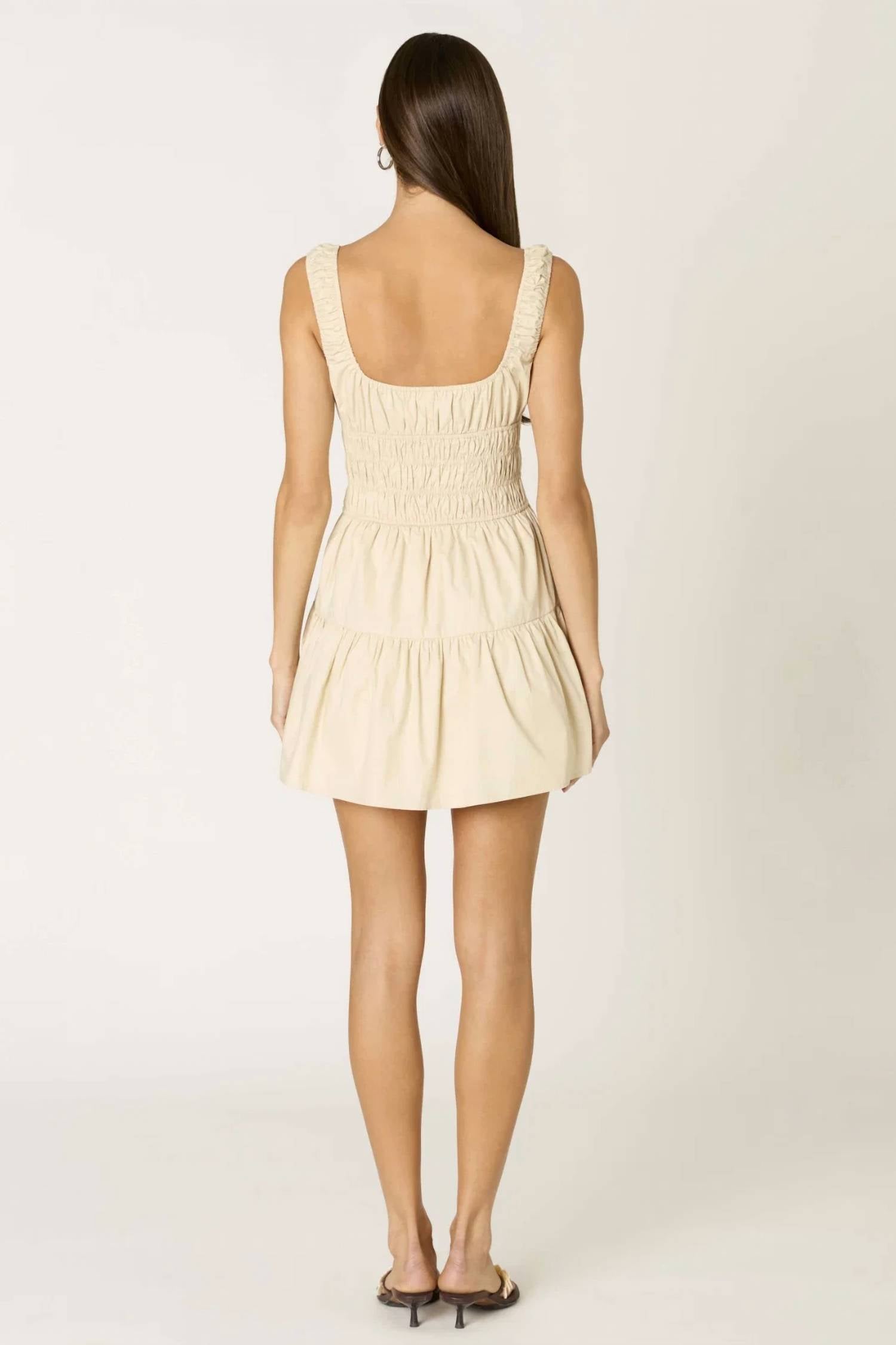 Nia - Salt Smocked Mini Dress