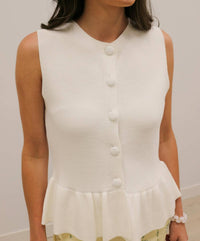 Entro - Thea Button Front Knit Peplum Top