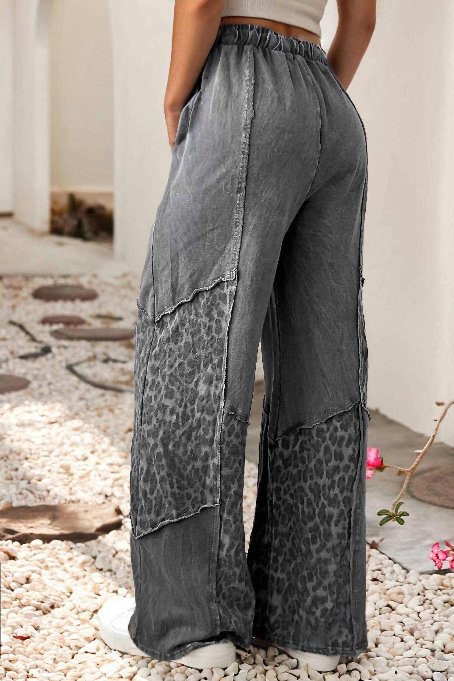 Little Daisy Closet - Leopard Patchwork Loose Pants