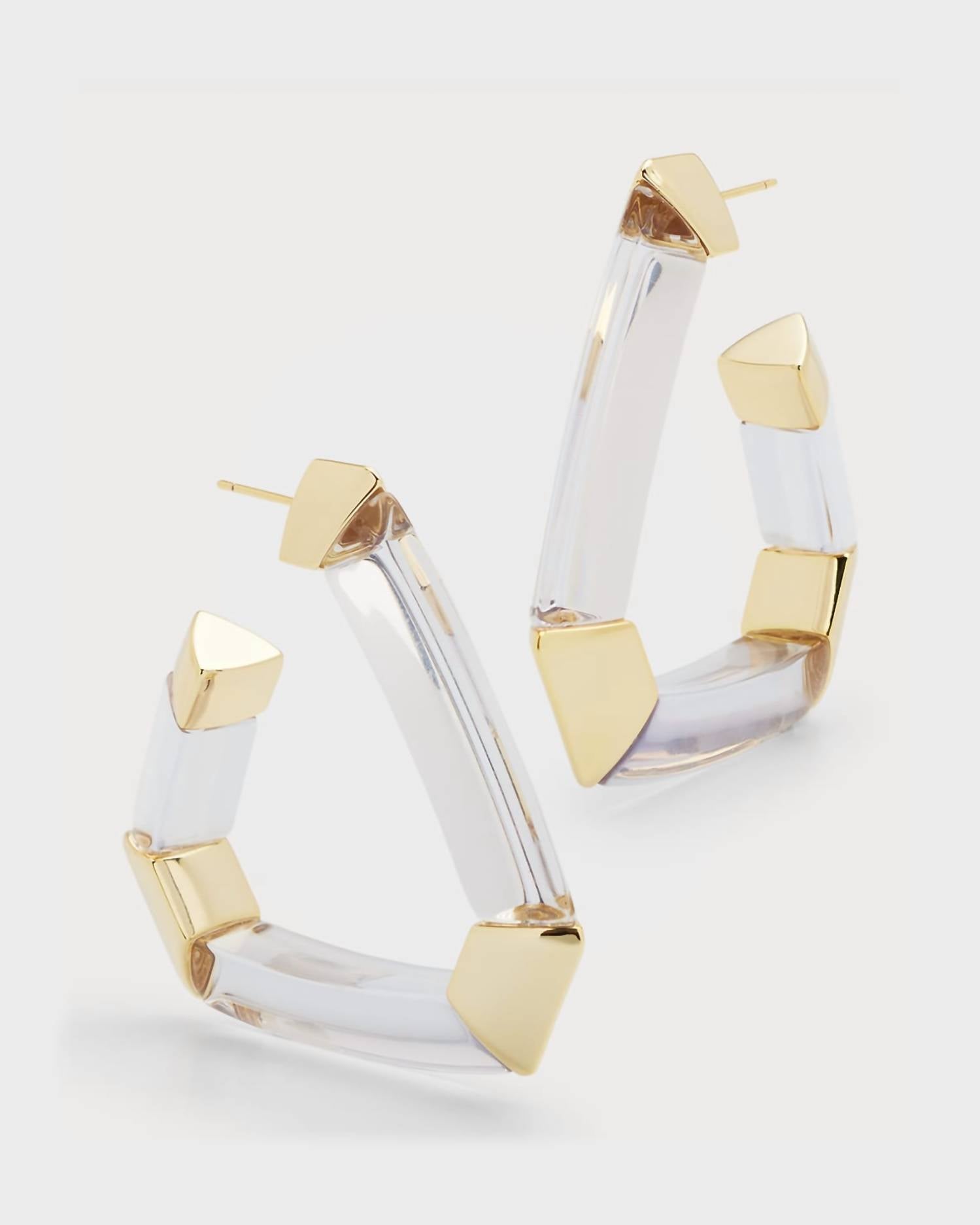 Kendra Scott Women's Arden Statement Hoop Earrings in gold clear - women's jewelry