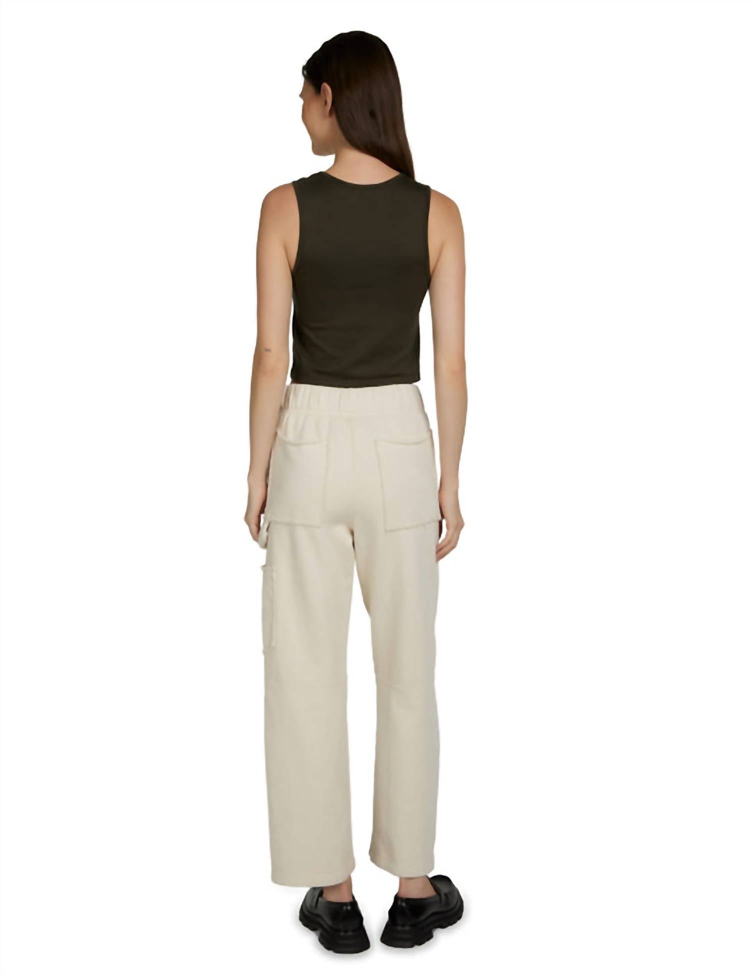 LES TIEN Talya Crop Tank in forest - women's tank top - alternate view