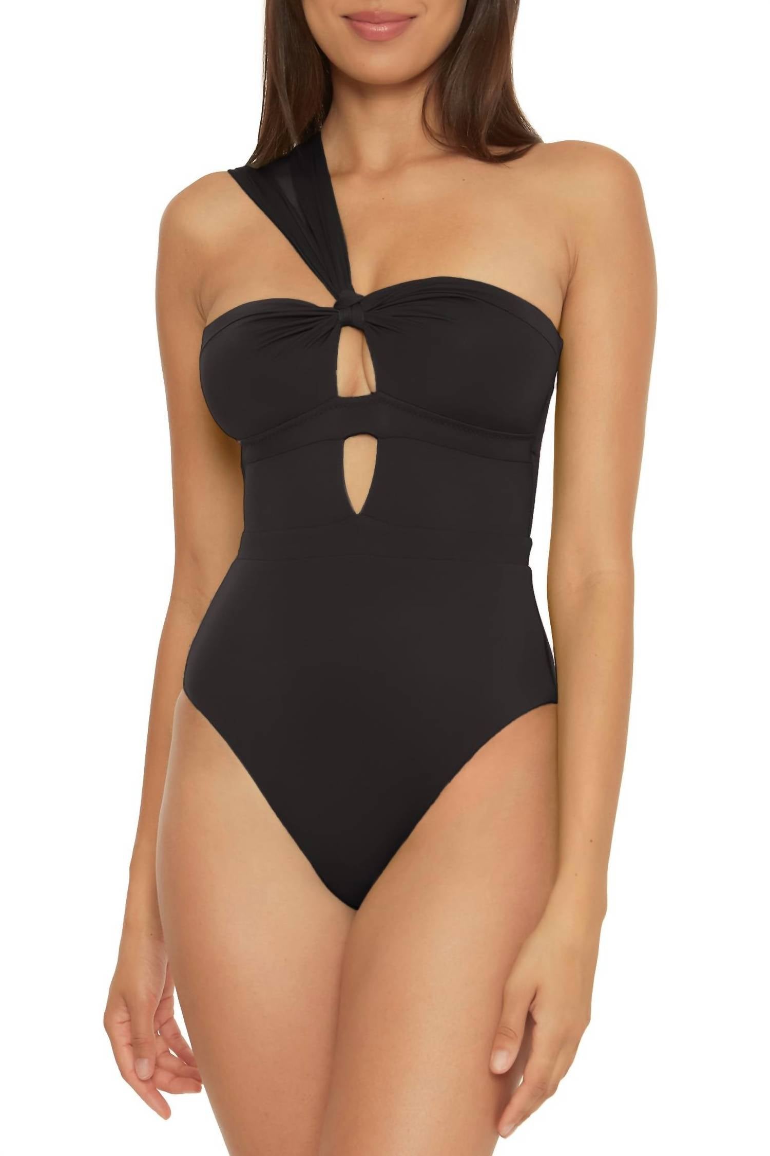 BECCA Convertible Bandeau One Piece Swimsuit in black - women's swimwear - alternate view