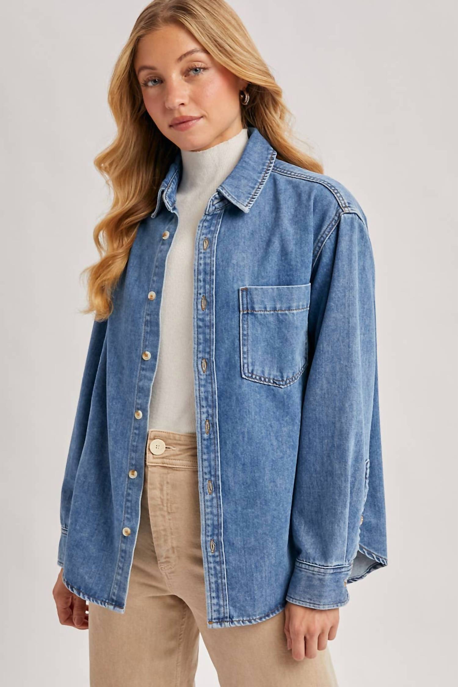 Bluivy - Denim Button Down Shirt