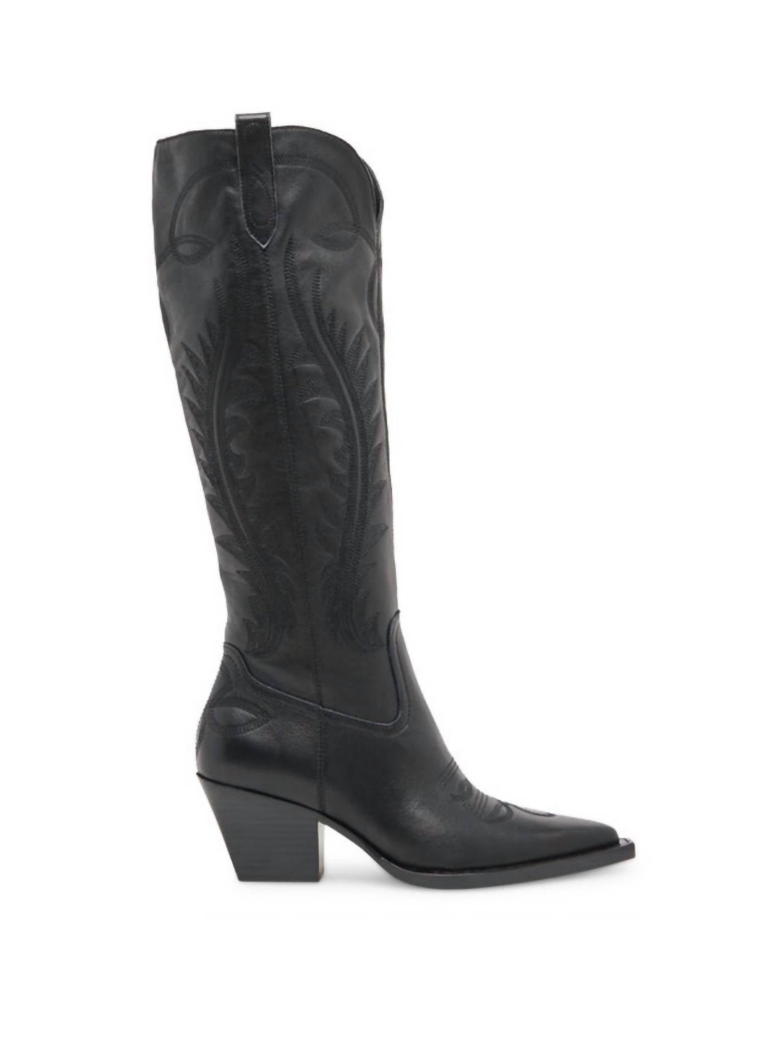Dolce Vita Women's Ryatt Leather Boots in black - women's shoe - detail view
