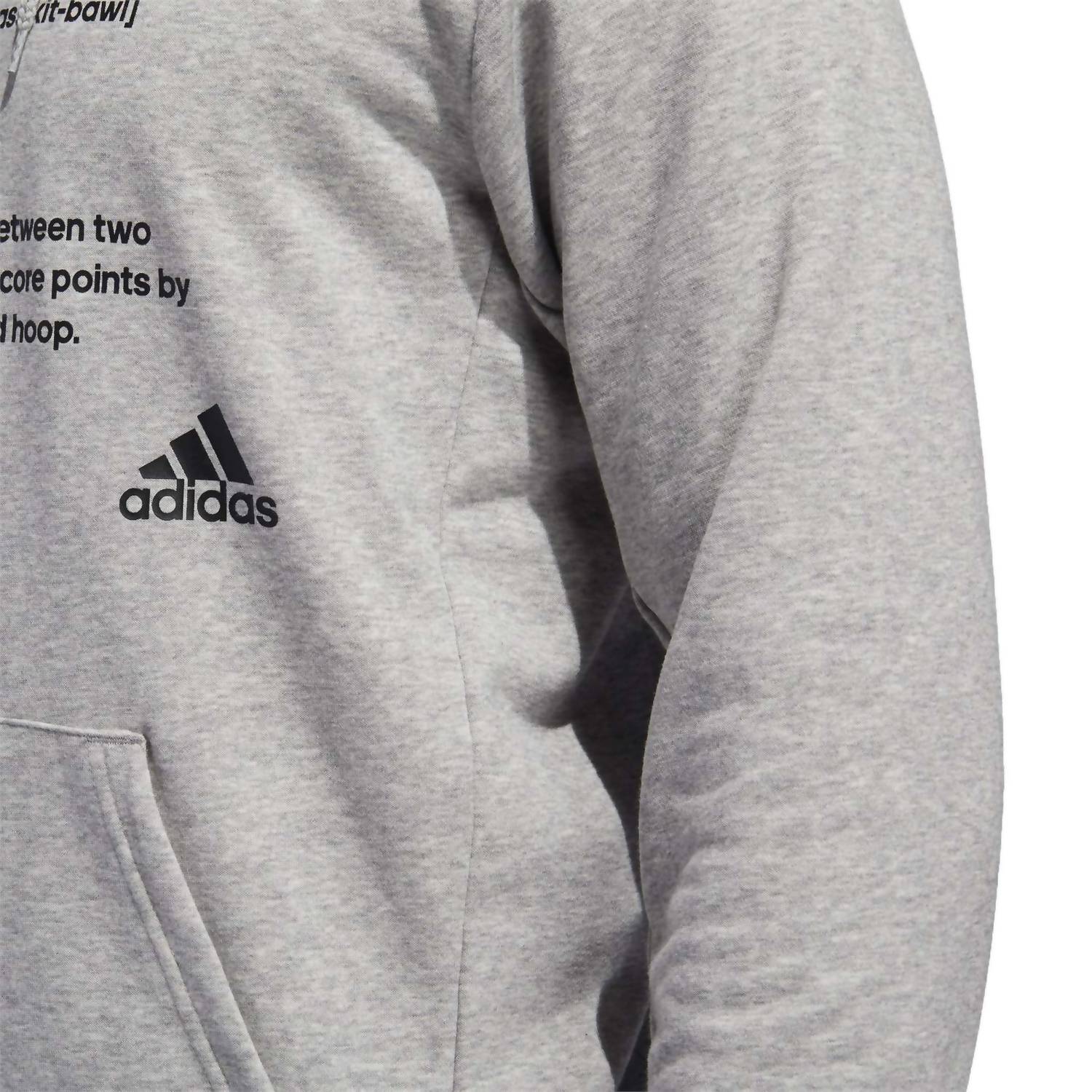 adidas Men's Definition Long Sleeve Basketball Hoodie in medium gray heather - men's shirt - view 6
