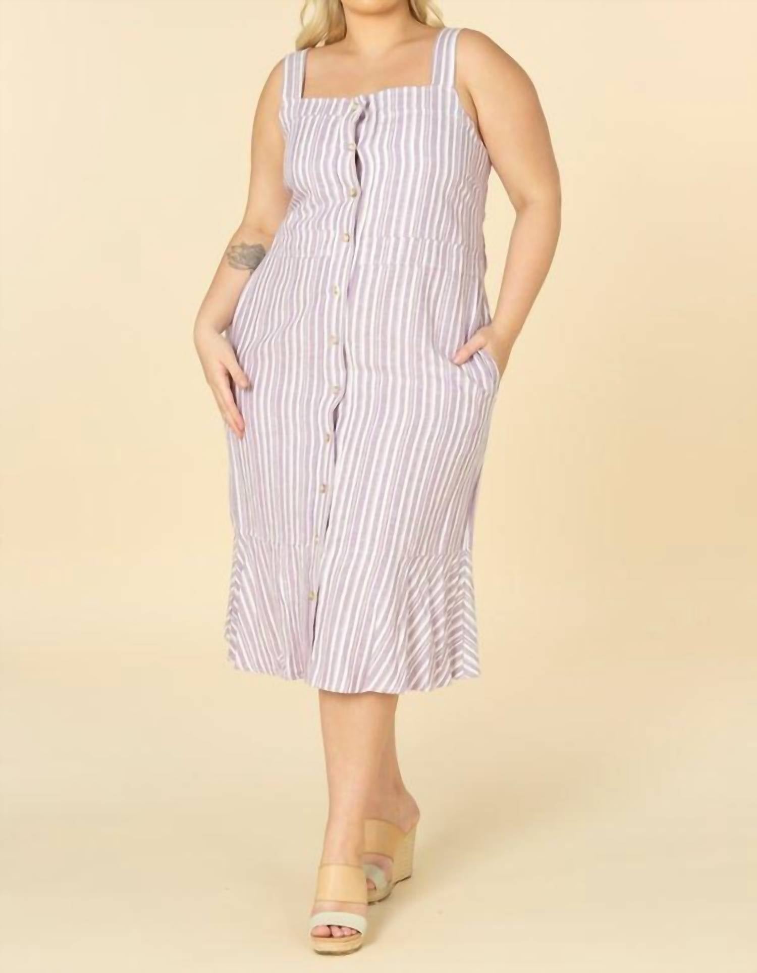 Karen T Design Allure Escape Dress in lavender stripe - women's dress