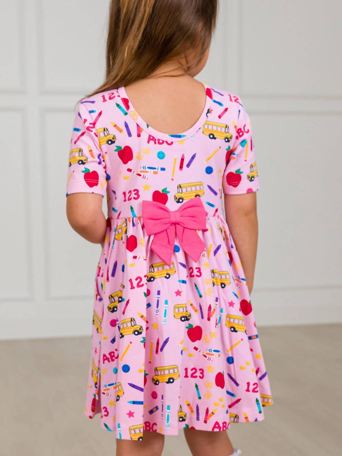 Rufflebutts - School House Short Sleeve Knit Twirl Dress