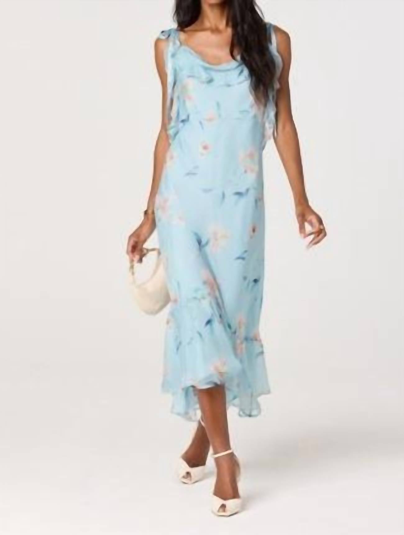 ASTR Women's Nissa Midi Dress in blue floral - women's dress