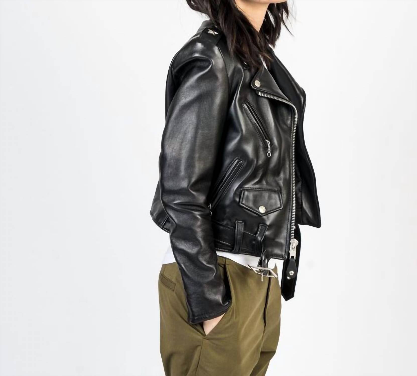 Schott N.Y.C. - Crop Leather Perfecto Moto Jacket