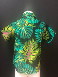 Coradorables - Boys Monstera Fluorescent Short Sleeve "kalani" Aloha Shirt
