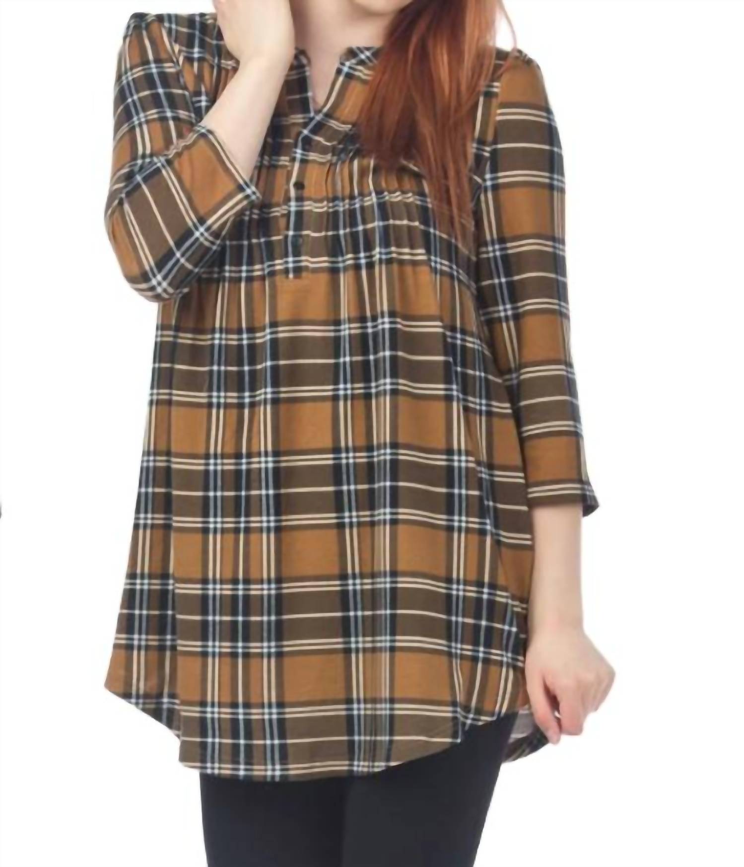 Papillon - Check Pleated Tunic