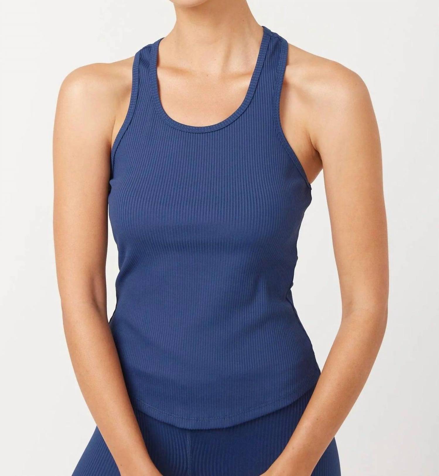 YEAR OF OURS Ribbed Sporty Tank Top in navy - women's tank top