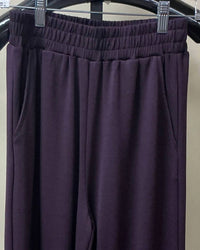 SEE AND BE SEEN Women's Very Soft Cropped Wide Pants in plum - women's pants - detail view