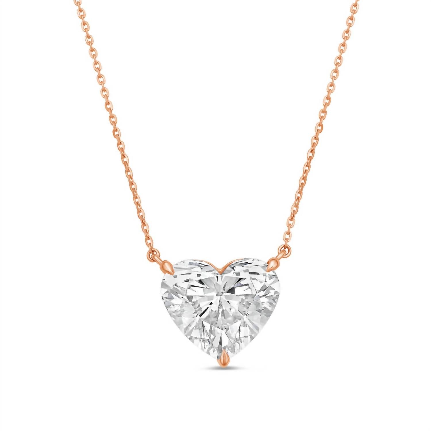 Diana M Jewels - 8.00 Cts Lab Grown Heart Diamond Pendant Necklace