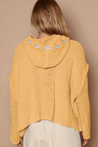 Pol - Oversize Hooded Cable Knit Chenille Sweater
