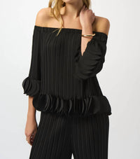 Joseph Ribkoff - Georgette Off-shoulder Flared Top