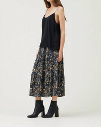 GRADE & GATHER Essential Satin Cami in black - women's shirt - detail view