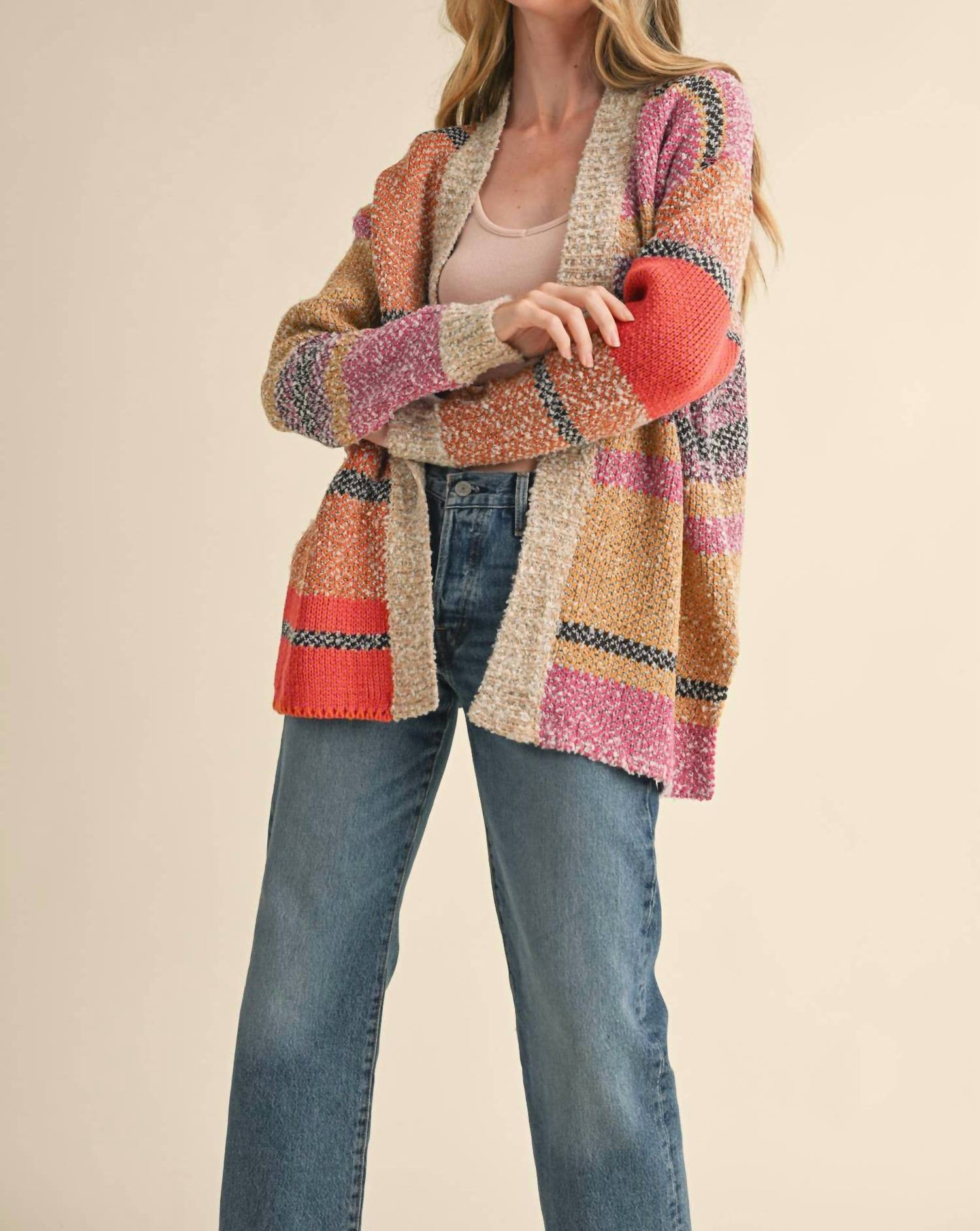 &Merci - Oversized Colorblock Cardigan