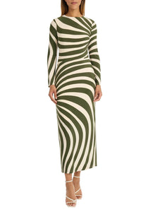Donna Morgan - Abstract Stripe Long Sleeve Dress