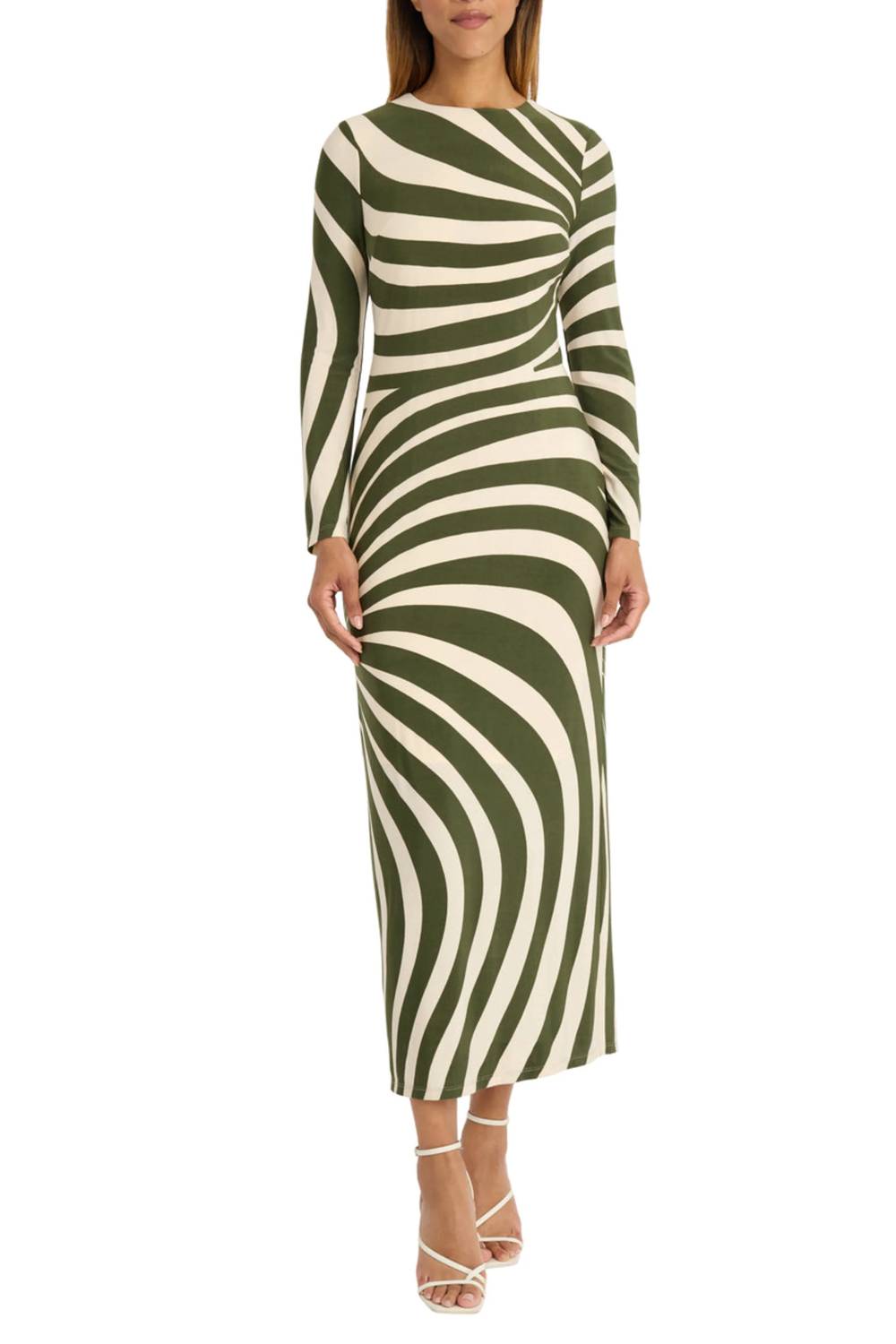 Donna Morgan - Abstract Stripe Long Sleeve Dress