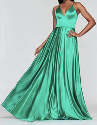 Faviana - Lace Up Back Prom Maxi Dress